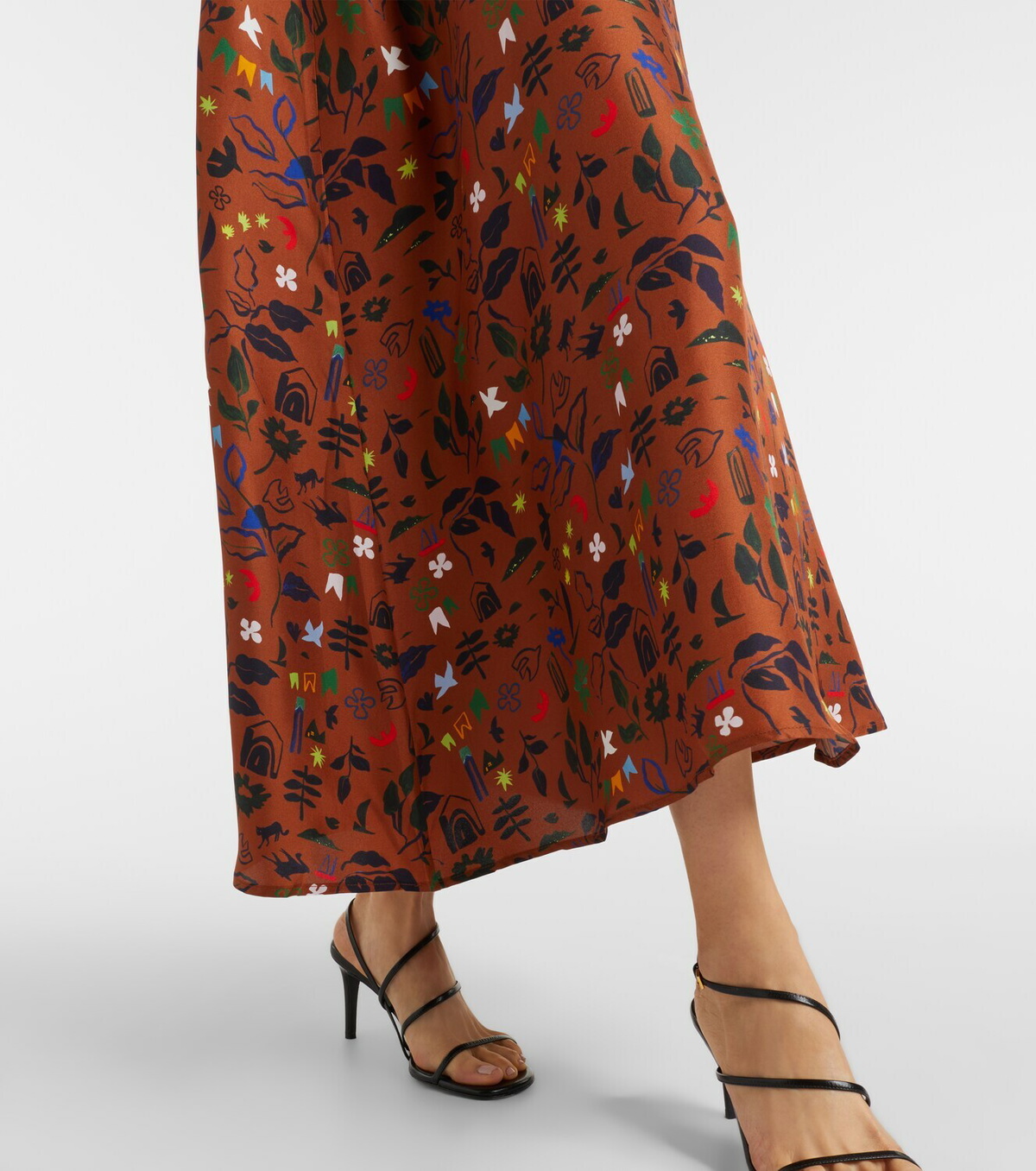 Asceno Melfi printed silk twill midi dress