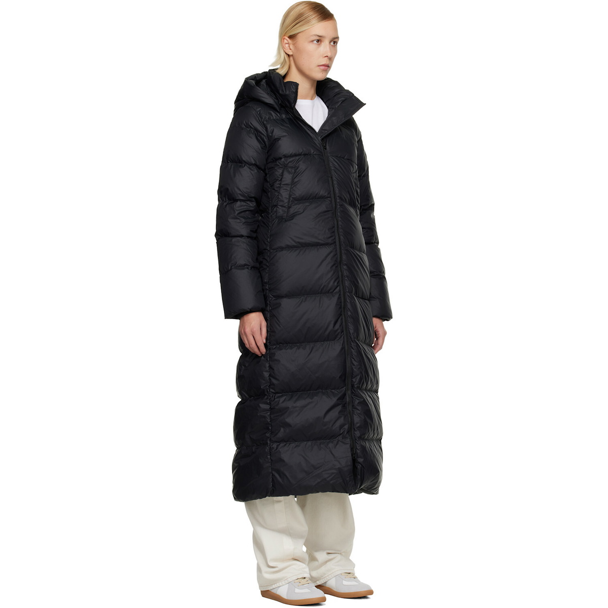 Canada Goose Black 'Tonal Label' Mystique Down Coat