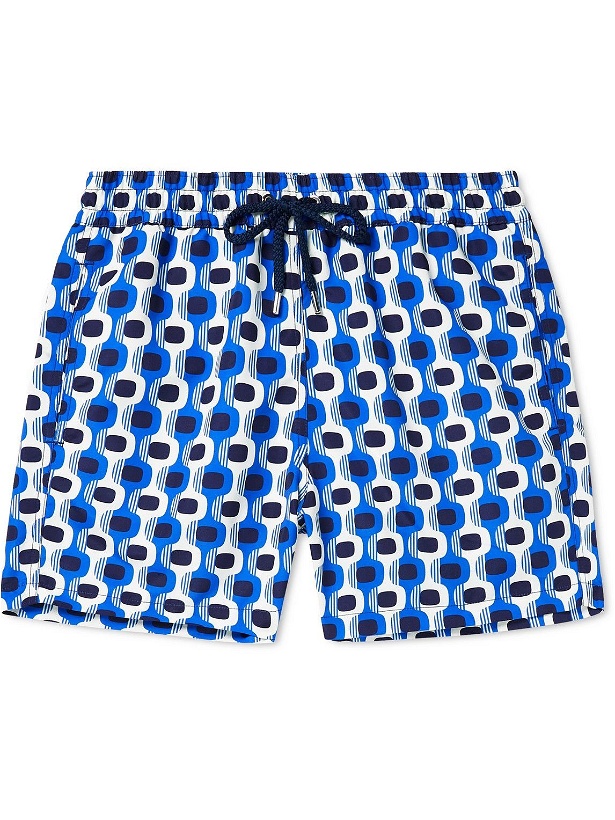 Photo: Frescobol Carioca - Mid-Length Printed Swim Shorts - Blue