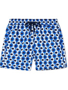 Frescobol Carioca - Mid-Length Printed Swim Shorts - Blue