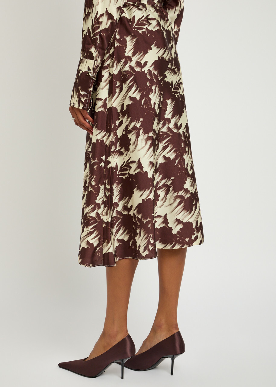 Marques' Almeida Light Weight Drill Satin Midi Slip Skirt White