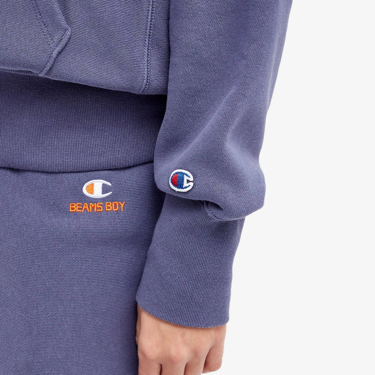 Champion Women's x Beams Boy Hooded Sweat in Blue