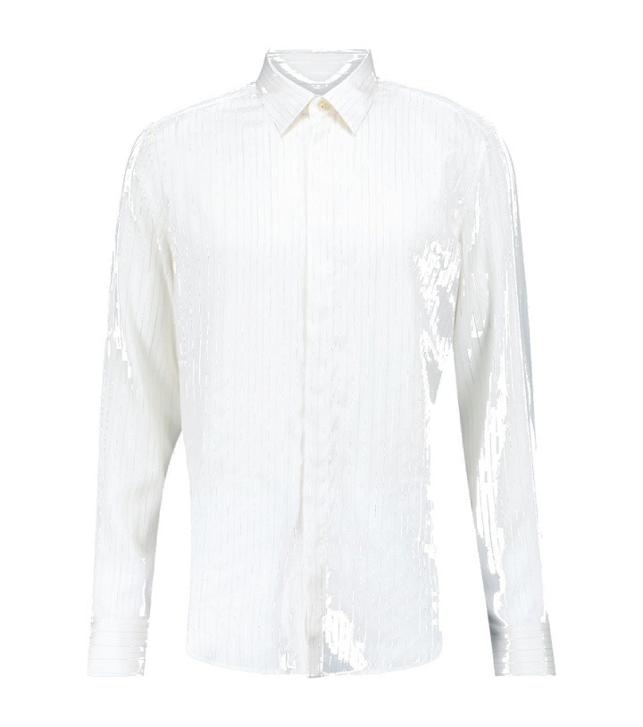 Photo: Lanvin - Long-sleeved pinstriped silk shirt