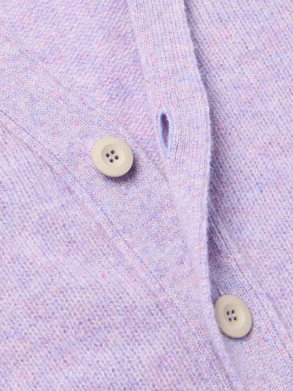 Howlin' - Shaggy Bear Logo-Appliquéd Wool Cardigan - Purple