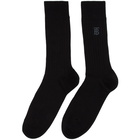 Burberry Black Embroidered Monogram Socks