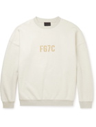 Fear of God - Logo-Flocked Cotton-Fleece Sweatshirt - Neutrals