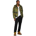 Off-White Green Down Paintbrush Camouflage Jacket