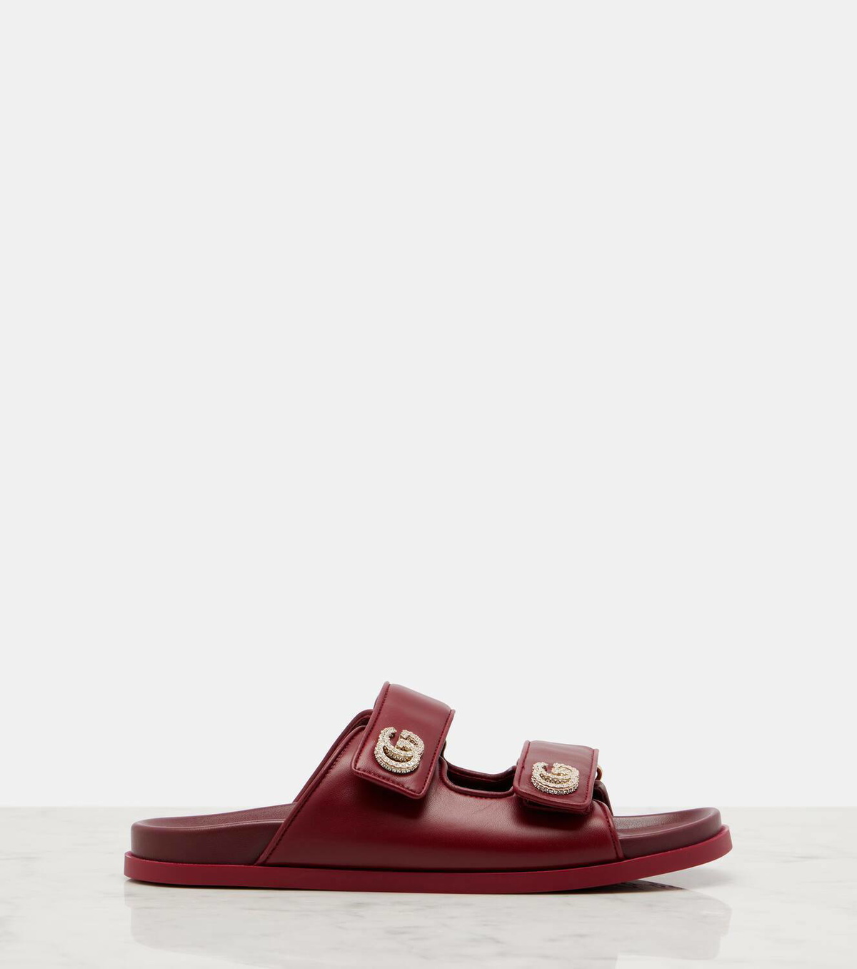 Gucci GG crystal-embellished leather sandals Gucci