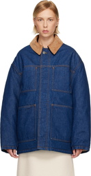 AMI Paris Blue Padded Worker Denim Jacket