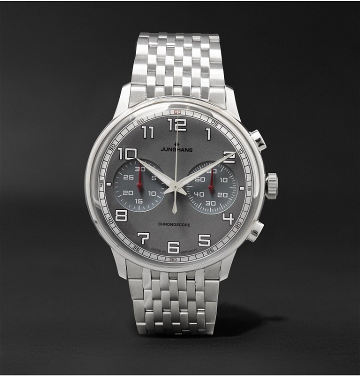 Photo: Junghans - Meister Driver Chronoscope 40mm Stainless Steel Watch, Ref. No. 027/3686.44 - Silver