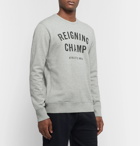Reigning Champ - Slim-Fit Logo-Print Mélange Loopback Cotton-Jersey Sweatshirt - Gray