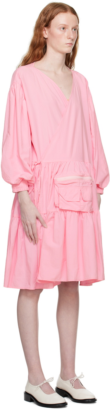 KkCo Pink Utility Wrap Midi Dress