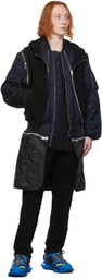 Undercover Navy & Black Zipoff Hooded Bomber