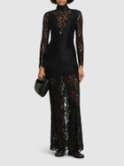 RABANNE Turtleneck Lace Long Dress Paco Rabanne