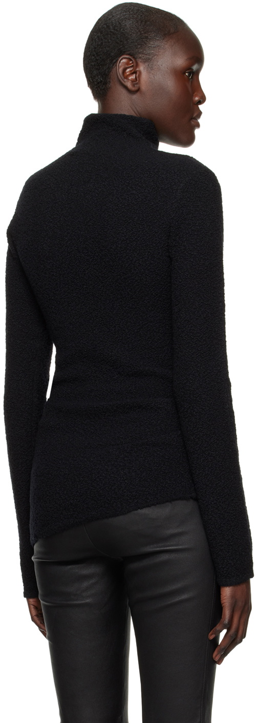 Helmut Lang Black Asymmetric Turtleneck Helmut Lang