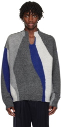 ADER error Gray Intarsia Sweater
