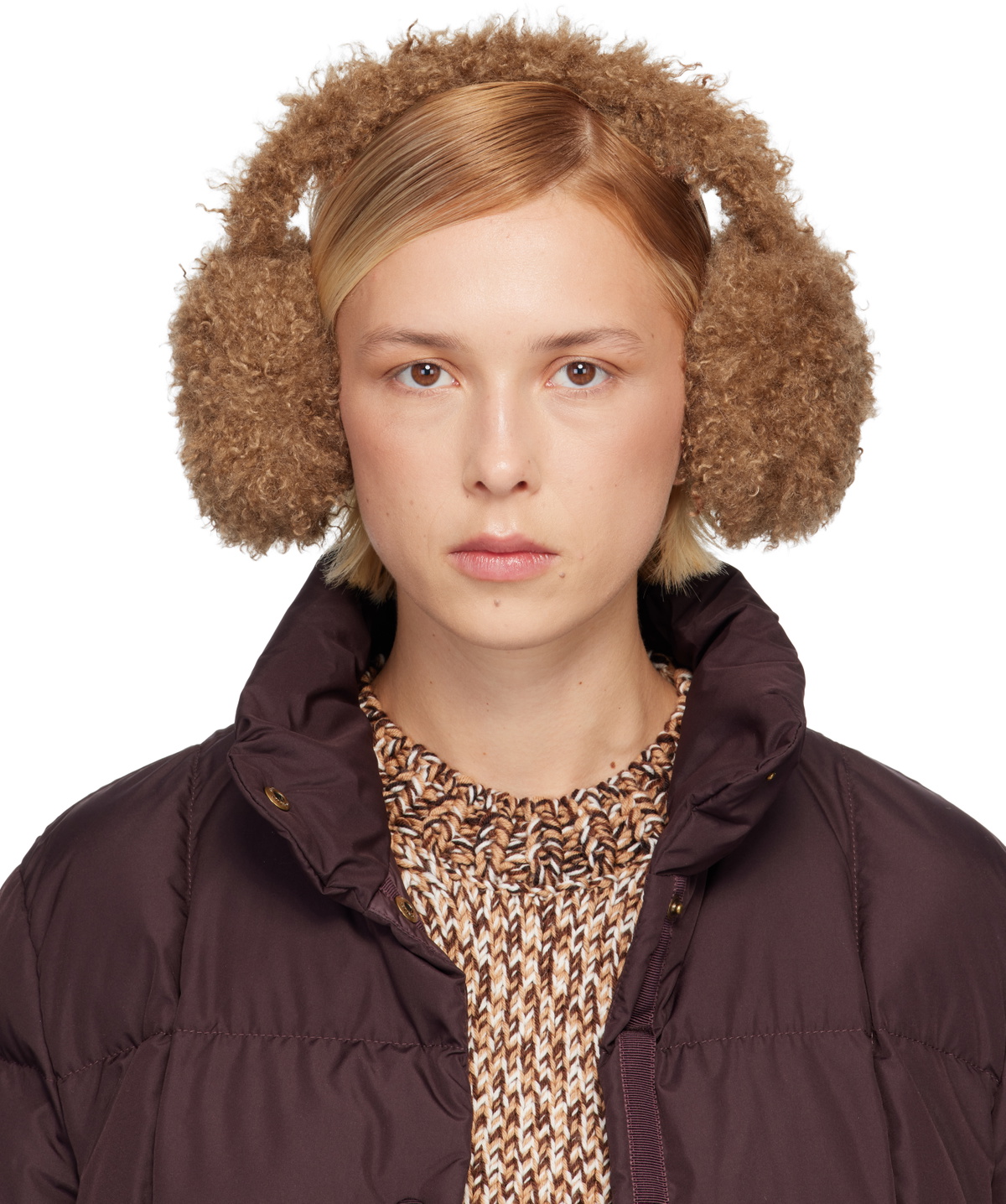 Moncler Brown Logo Ear Muffs