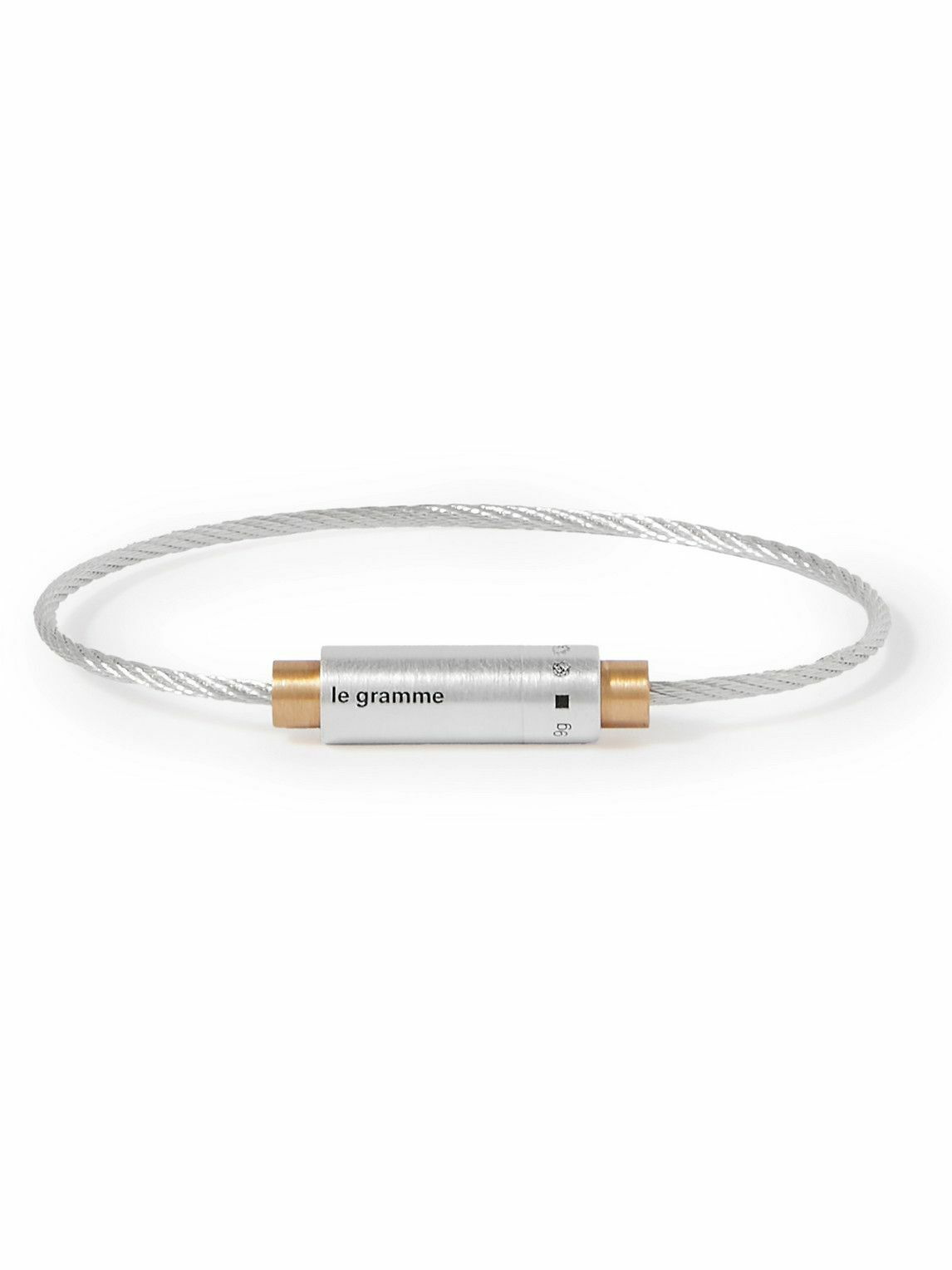 Photo: Le Gramme - 9G Brushed Sterling Silver and 18-Karat Gold Cable Bracelet - Silver