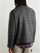 4SDesigns - Logo-Appliquéd Herringbone Virgin-Wool Blend Tweed Blazer - Gray