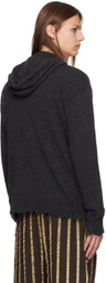 UMA WANG Gray Frayed Hoodie
