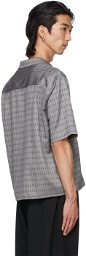 GmbH Grey Wool Jacquard Luka Short Sleeve Shirt