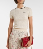 Valentino Logo cotton-blend top
