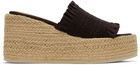 GANNI Brown Smock Espadrille Wedge Sandals