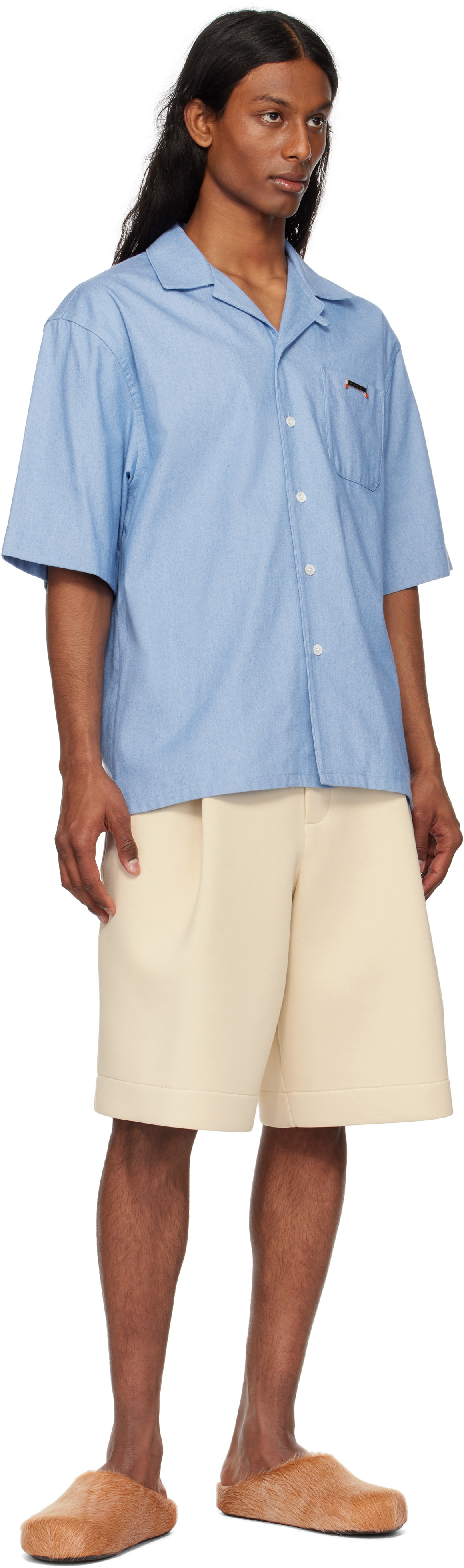 Marni Blue Denim Bowling Shirt