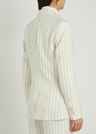 Polo Ralph Lauren Pinstriped Hemp Blazer Cream