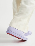 Christian Louboutin - Louis Junior Orlato Grosgrain-Trimmed Suede Sneakers - Purple