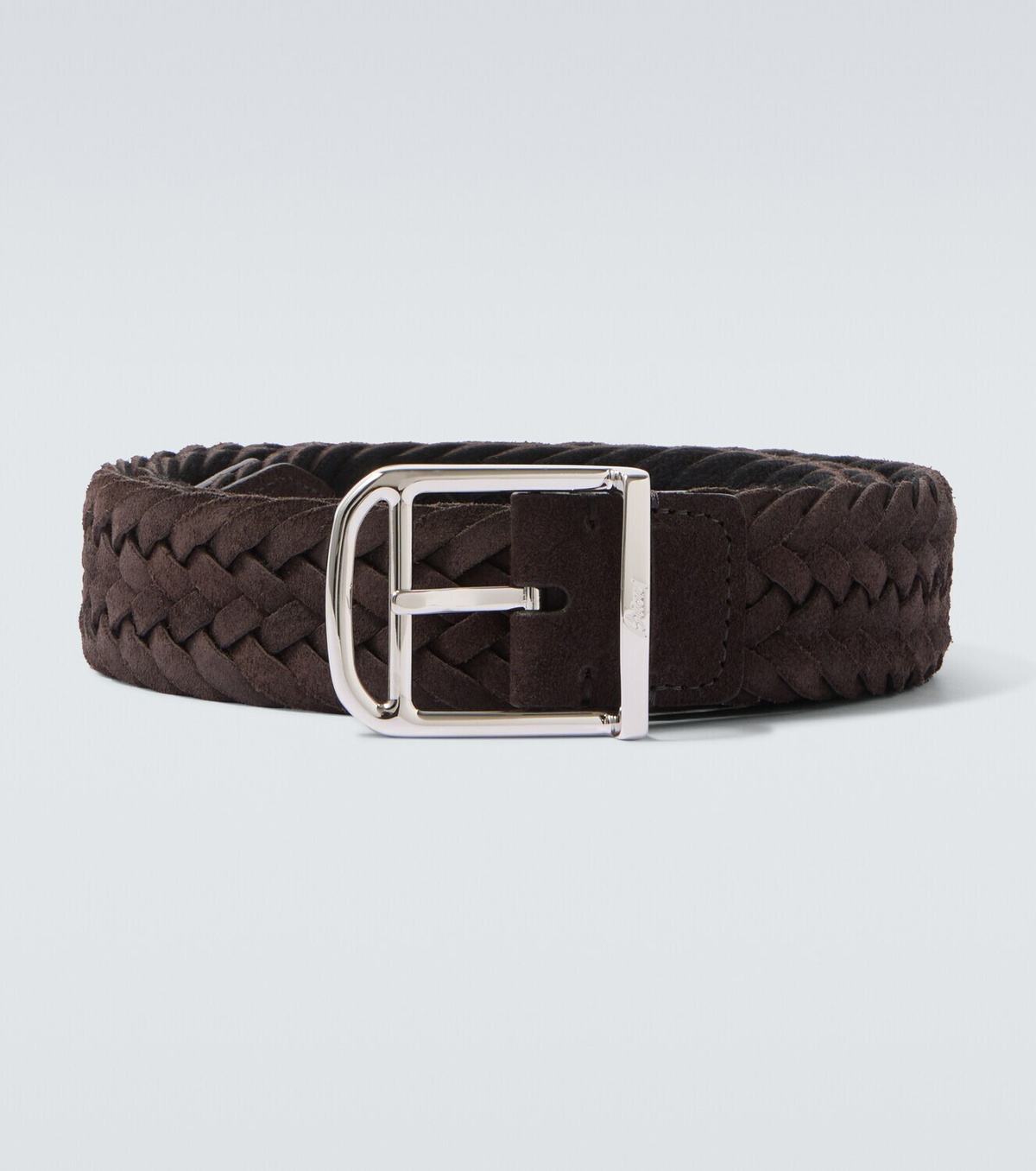 Brioni Braided suede belt