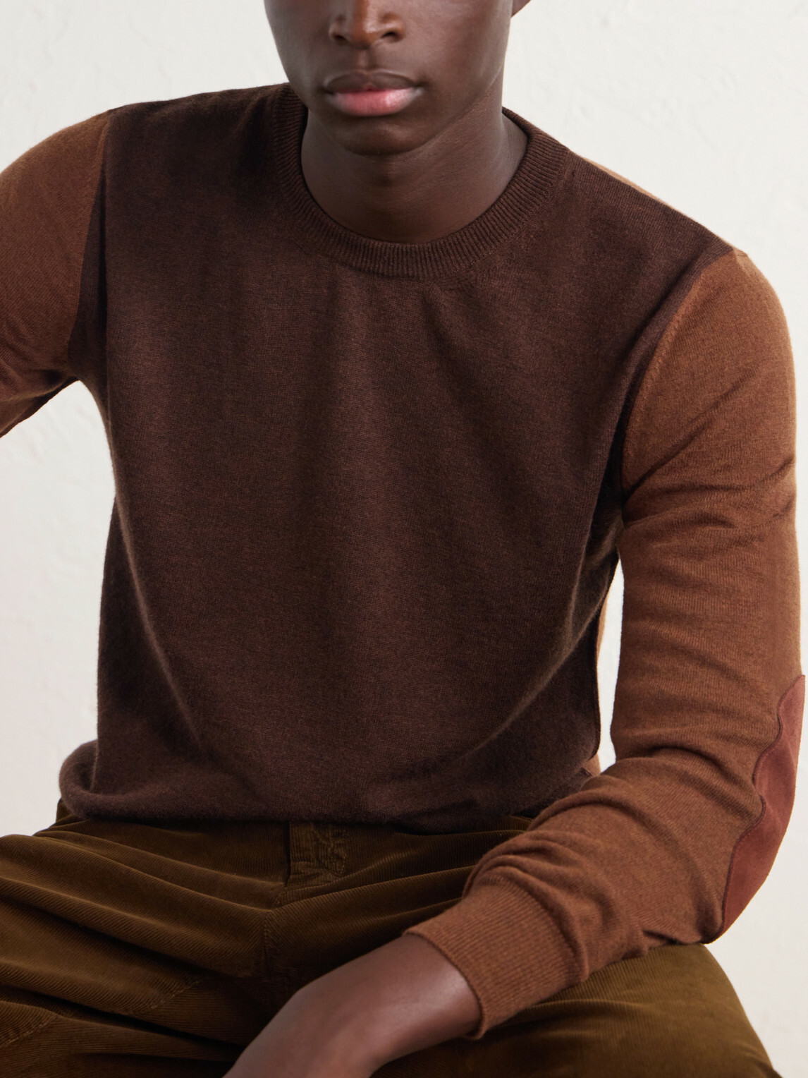 Maison Margiela - Colour-Block Wool Sweater - Brown