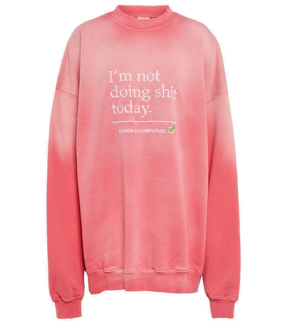 VETEMENTS Black 'I'm Not Doing Shit Today' Sweatshirt Vetements