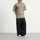 Comme des Garçons Homme Men's Horiztonal Stripe Long Sleeve Top in Off-White/Beige X Black