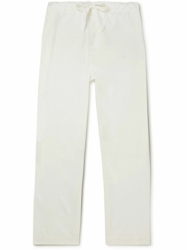 Photo: Maison Margiela - Straight-Leg Tie-Detailed Silk-Satin Trousers - White