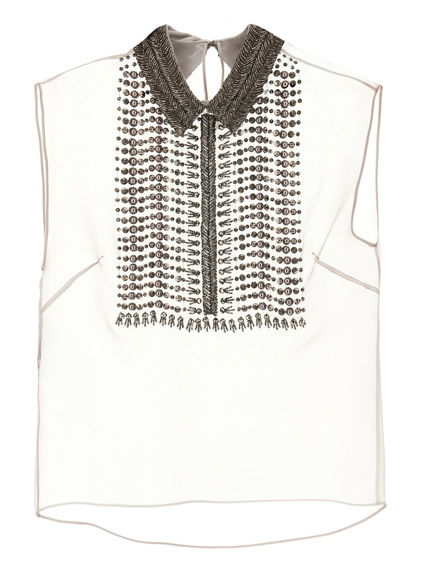 Photo: Alberta Ferretti Beaded Chiffon Top