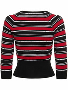 ALESSANDRA RICH Striped Wool Knit Sweater