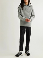 Folk - Patrice Ribbed Wool-Blend Half-Zip Sweater - Gray