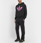 adidas Originals - SPRT Logo-Print Fleece-Back Cotton-Blend Jersey Hoodie - Black