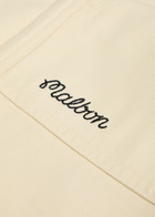 Malbon Braxton Logo-embroidered Cotton Trousers Beige