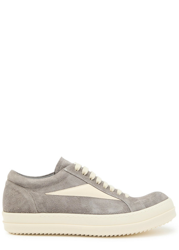 Photo: Rick Owens Vintage Panelled Brushed Suede Sneakers Grey