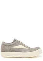 Rick Owens Vintage Panelled Brushed Suede Sneakers Grey