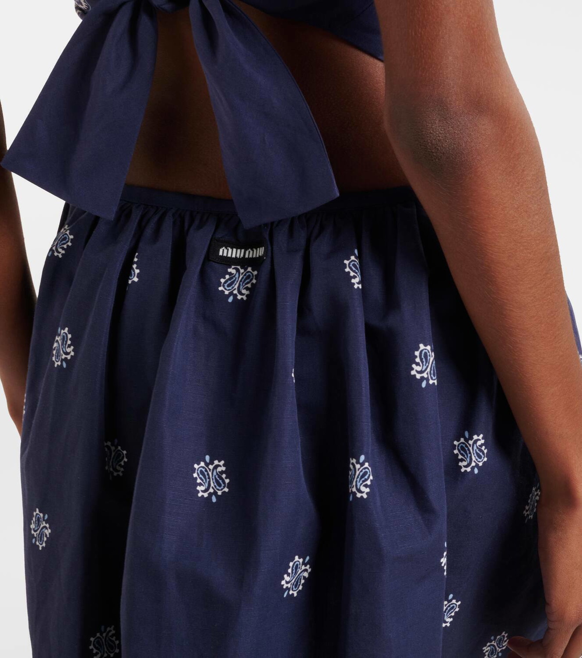 ミニスカート Miu Miu Linen and Cotton Mini Skirt Miu Miu Ruffled Cotton-linen Mini Skirt in White | Lyst