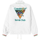 Casablanca Men's Tennis Club Icon Coach Jacket in White/Green
