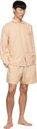 Tekla Beige Organic Cotton Pyjama Shorts