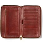 Brunello Cucinelli - Burnished Full-Grain Leather Zip-Around Wallet - Brown