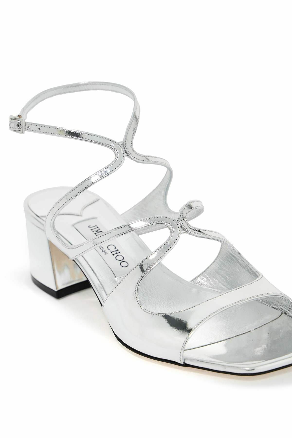 JIMMY CHOO 'metallic leather azilia 45 Silver Jimmy Choo