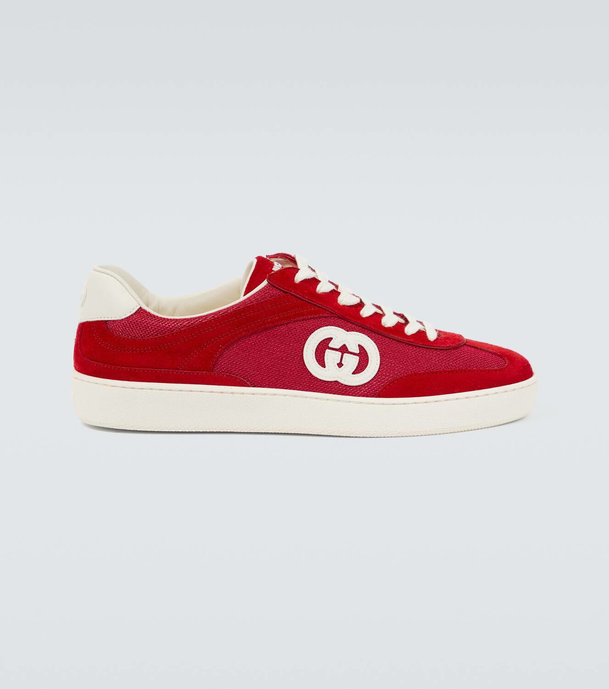 Interlocking G ace Gucci sneakers! Buy Gucci White Leather Natural Ace Perforated Interlocking  main image 2
