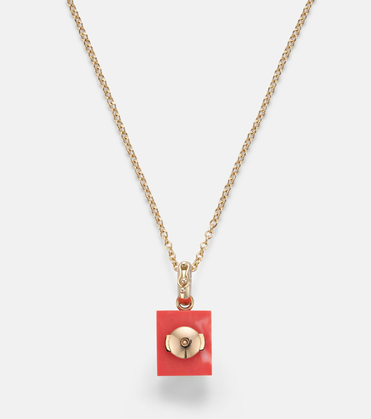 Yvonne Léon Coquillage and Le Cubo 9kt gold single earring and pendant set with diamonds