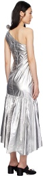 MM6 Maison Margiela Silver Ruffles Midi Dress